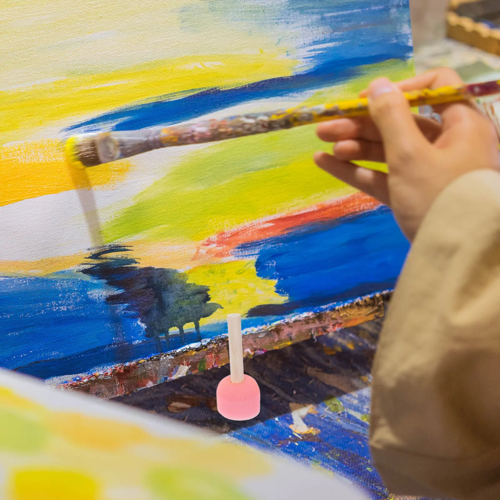 

25Pcs Painting Sponge Brushes Round Foam Stencil Paint Sponges Art Craft Drawing Tools Reusable Small Sponge