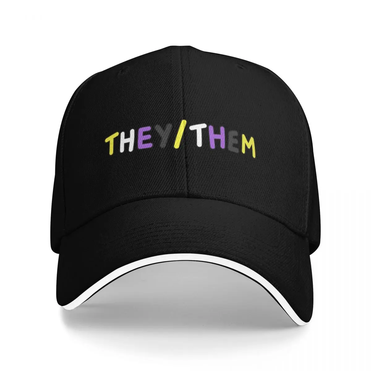 they/them pronouns nonbinary pride Baseball Cap Golf Winter hat dad hat Streetwear Golf Women Men's