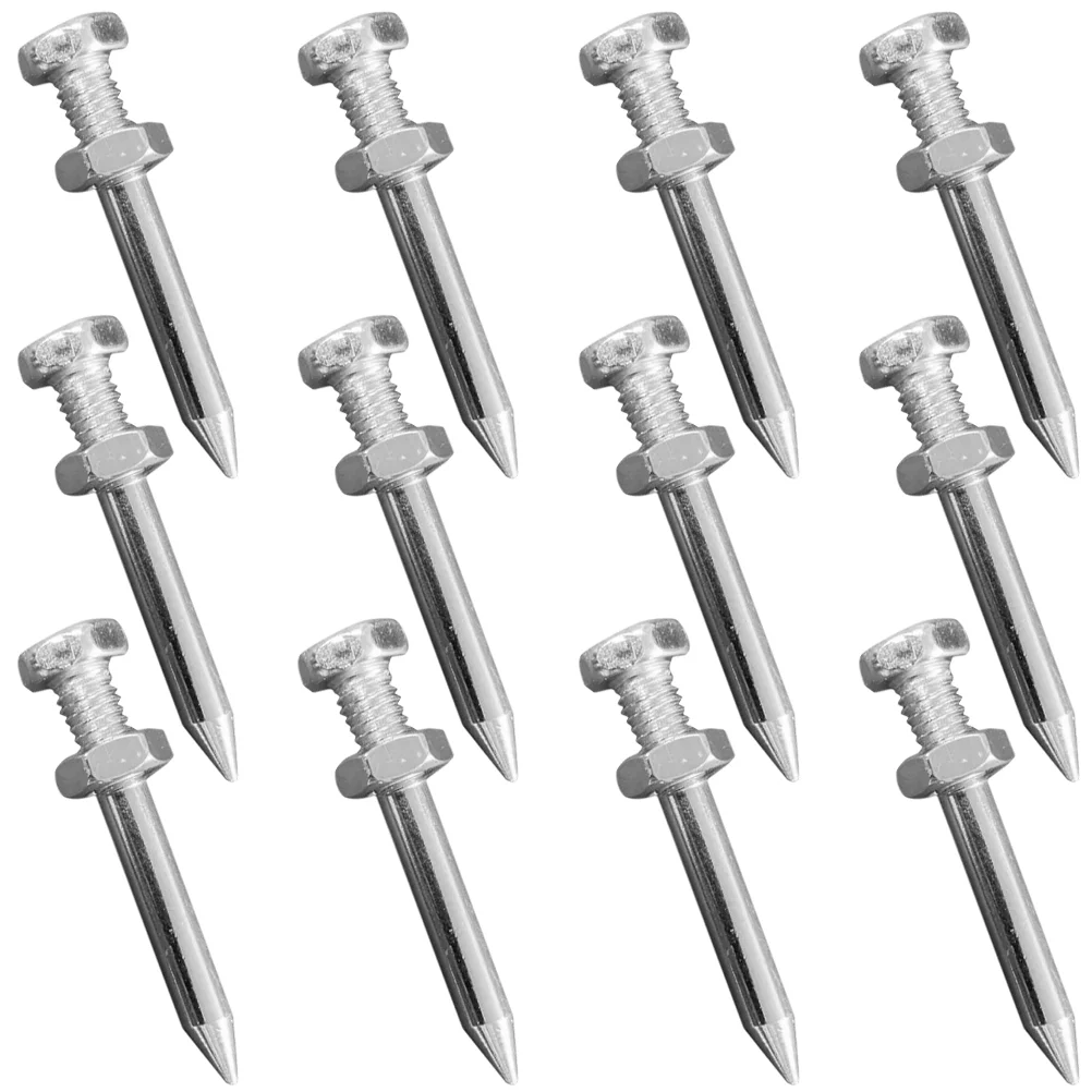 26 Pcs Garden Grass Scarifier Nails Aerator Shoes Lawn Tools Silver Metal Soil Spike