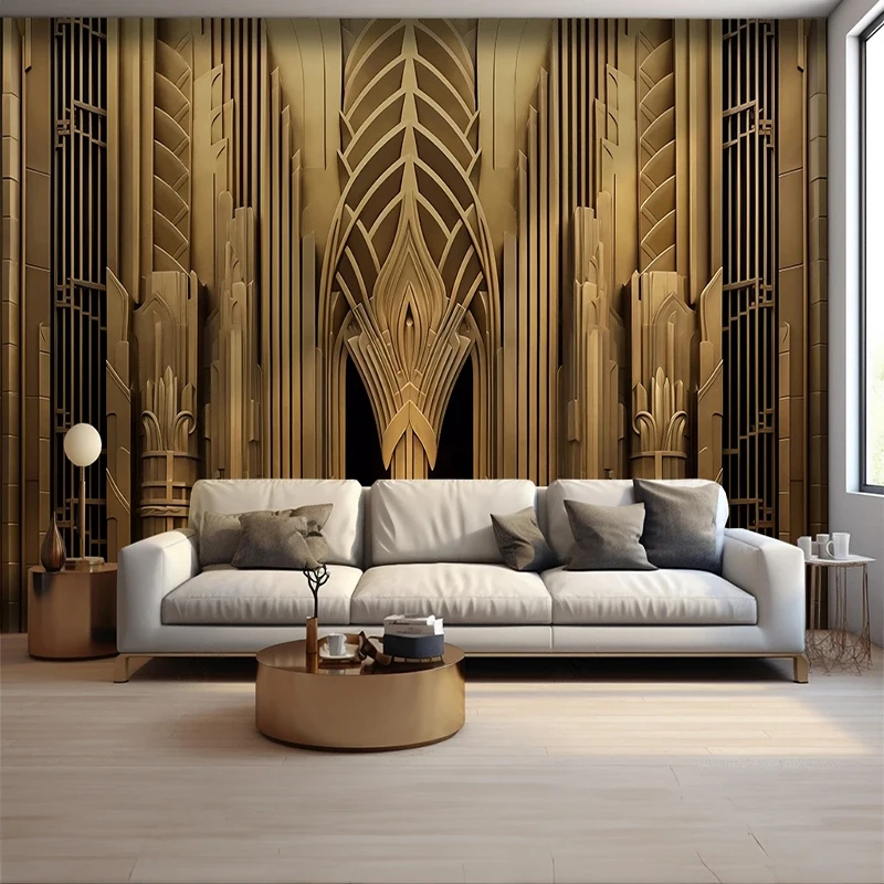 Custom 3D Abstract Geometric Wall Mural Modern Luxury Texture Art Wallpaper for Living Room Bedroom TV Background Wall Home Deco