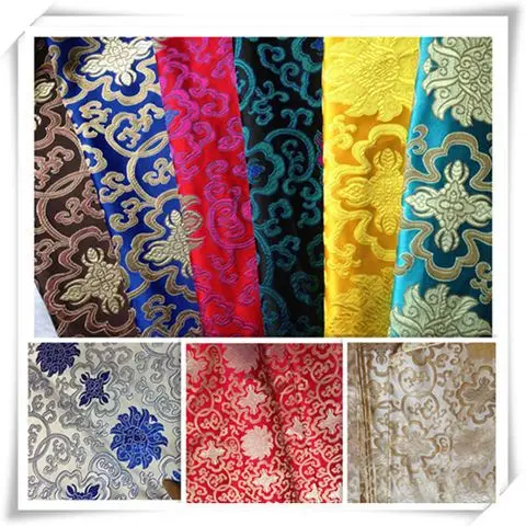 Bedrukt Rijk Bloemenpatroon Jacquard Stof Per Meter Voor Rokken Kimono Diy Naaien Effen Hoge Kwaliteit Brokaat Doek Dun Getextureerd