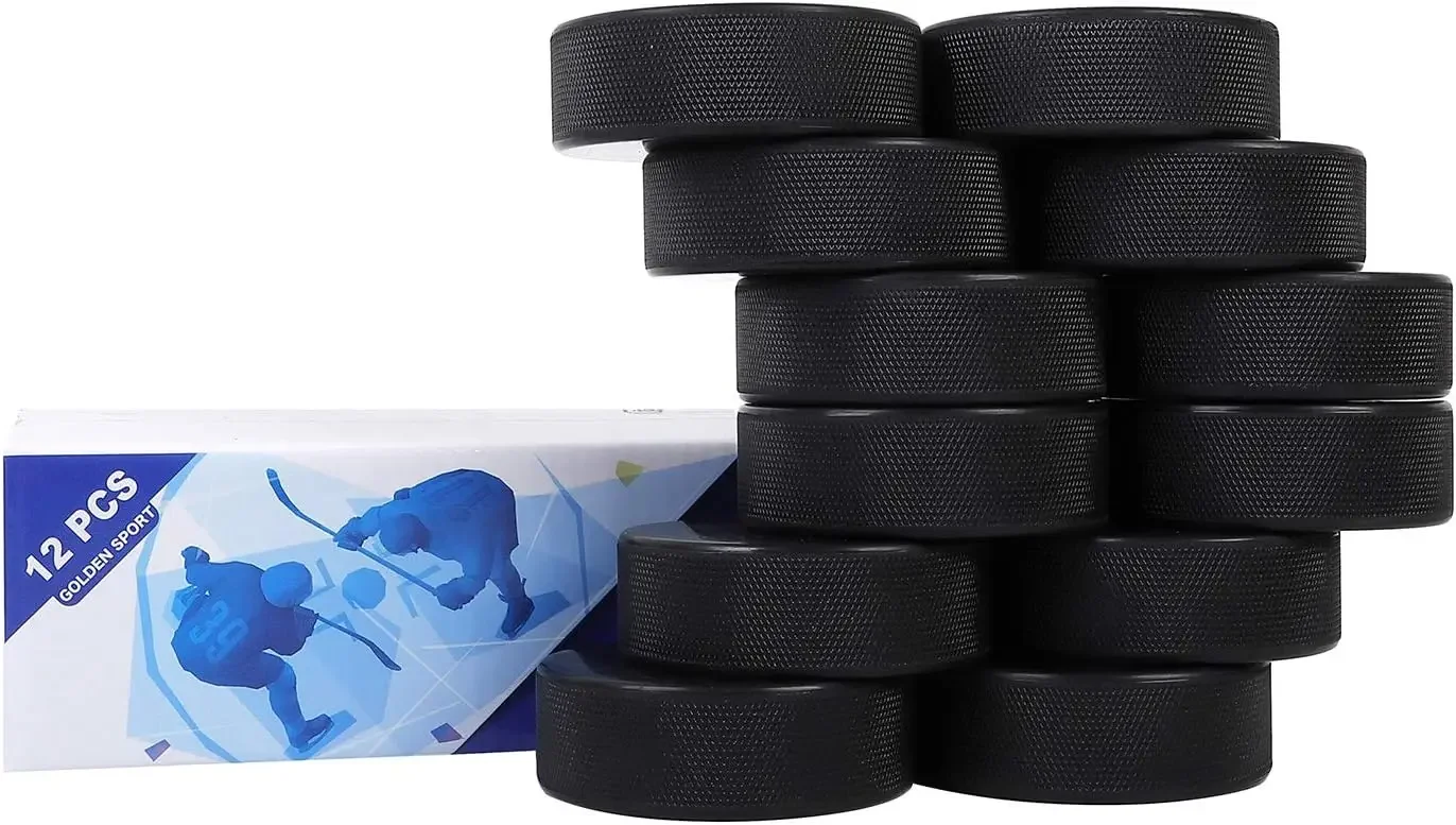 Ice Hockey Pucks, 12pcs, Official Regulation, for Practicing and Classic Training, Diameter 3