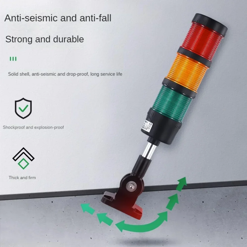 LED Warning Light Flashing Steady 1/2/3/4/5 Layer Siren Alarm Indicator Signal Tower Lamp for Machine Security Protection 24V