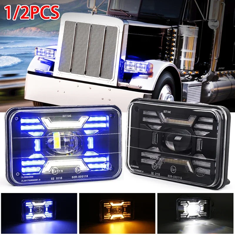 

1/2pcs 4x6 Inch Squre Led Headlight IP67 Waterproof Driving Light for Car/Off Road Motorcycle