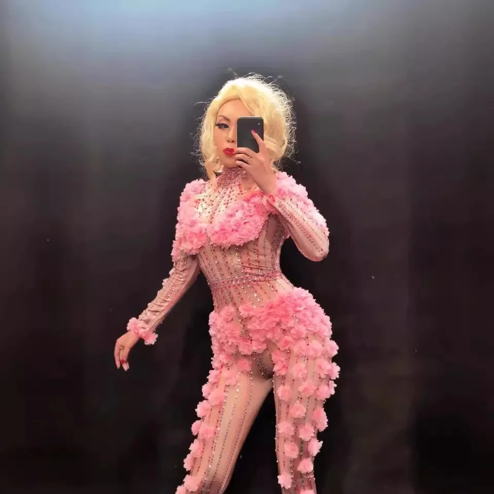 الوردي زهرة الماس بذلة نادي عرض الحفلات عيد ميلاد مأدبة عشاء مساء فستان رداء دي سواريه هوت Quality فساتين السهرة