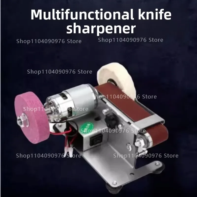 Knife Sharpener Small Knife Sharpener Multifunctional Mini Belt Sander Miniature Fixed Angle Sander DIY Desktop Home