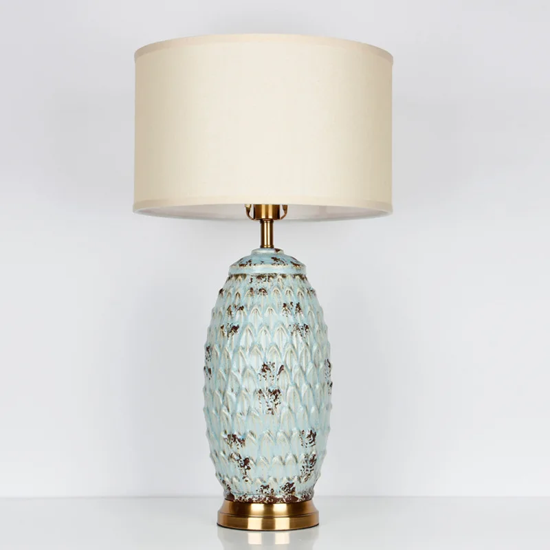 SAMAN  Modern Ceramic Table Light LED Creative Fashionable Bedside Desk Lamp for Home Living Room Bedroom Hotel Decor