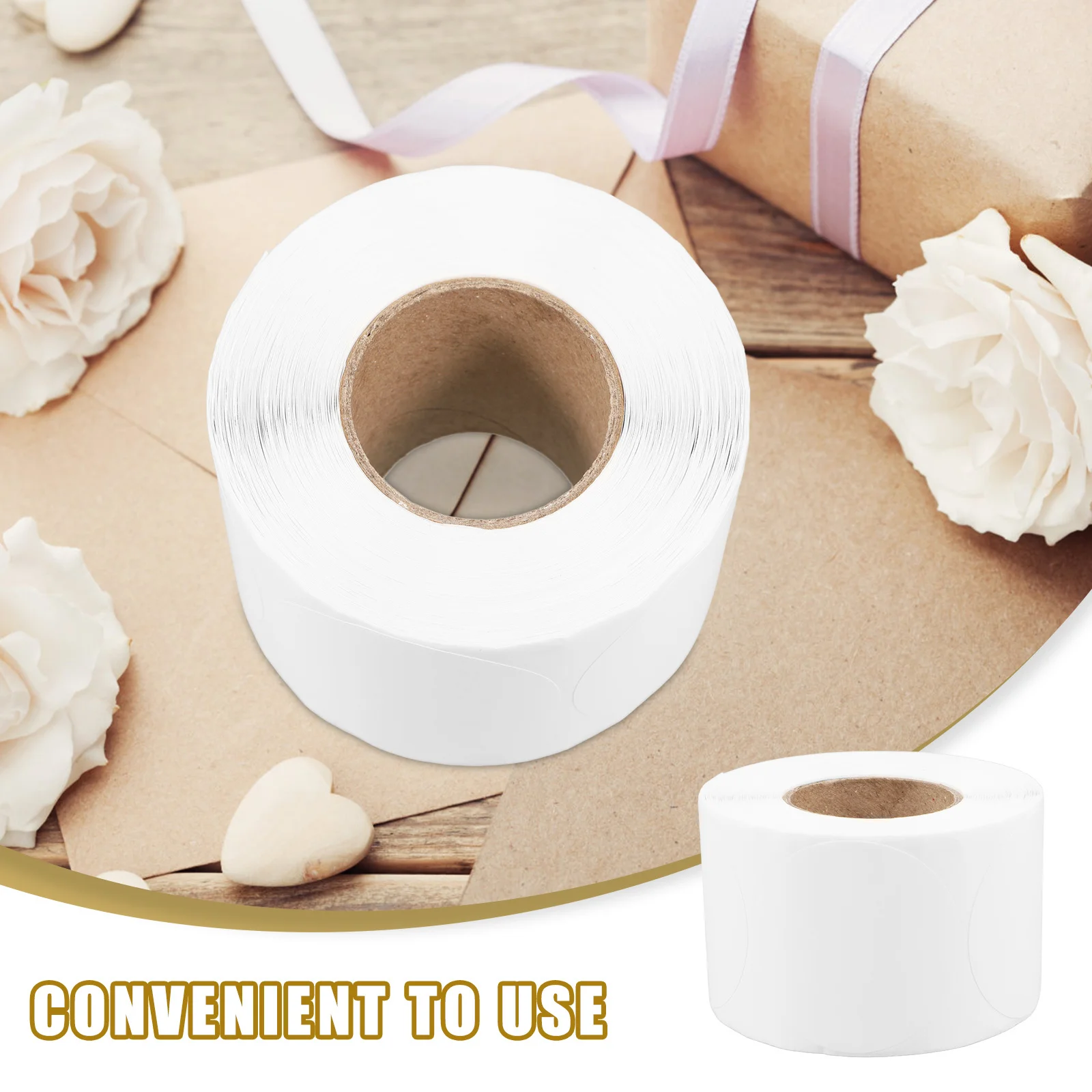 1 Rolle runde Thermodrucker-Etiketten, blanko, bedruckbares Etikettenpapier, selbstklebendes Thermopapier für Bürobedarf für Drucker