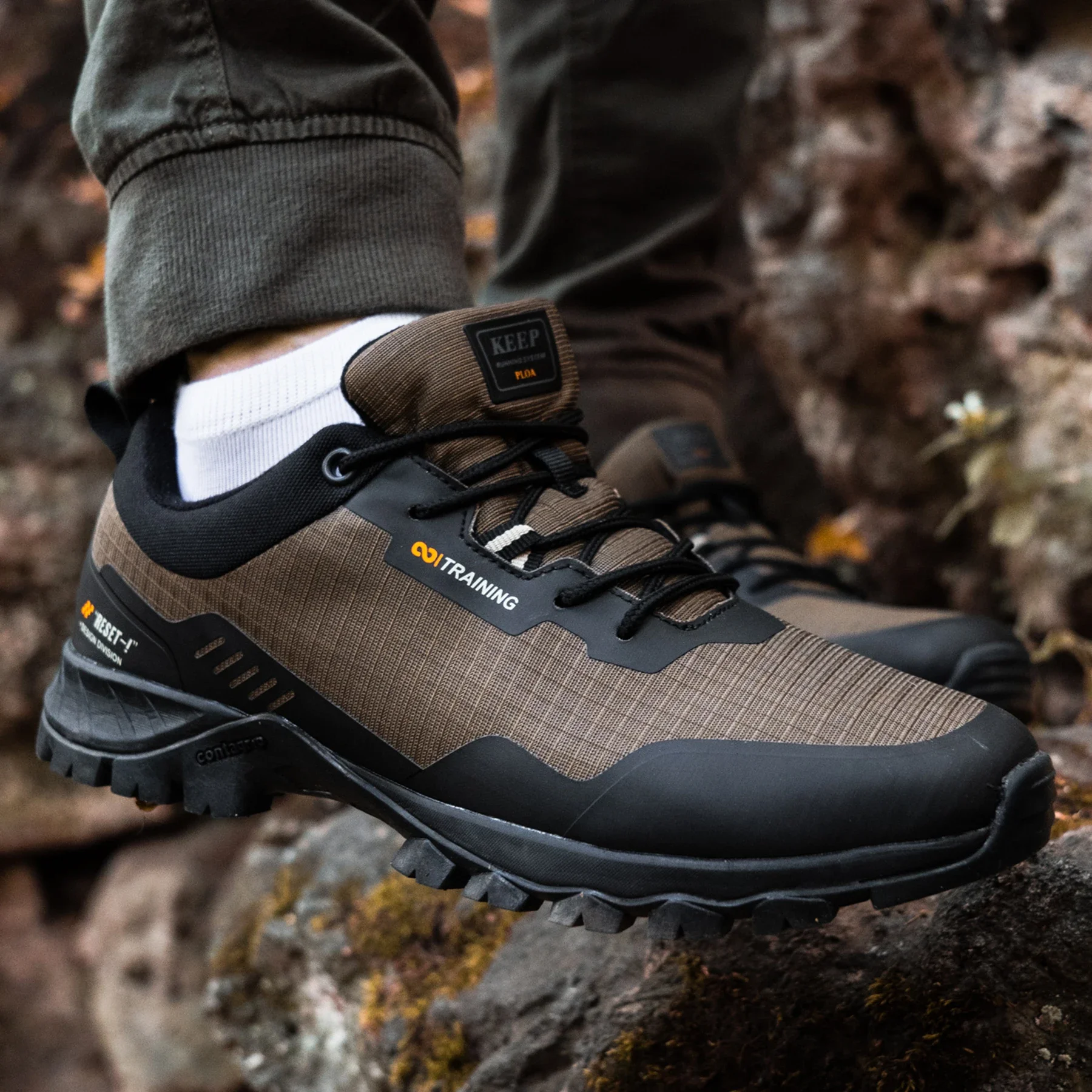 Baasploa Men Outdoor Sneakers New Waterproof Wear Resistant Non Slip Hiking Shoes Male Casual Lightweight Lace-Up Walking Shoes