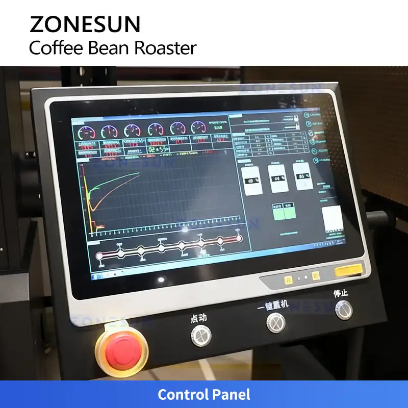 ماكينة تحميص حبوب القهوة ZONESUN ZS-GHK3 مع نظام العادم