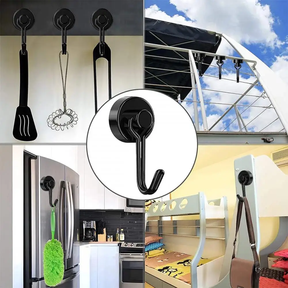 Magnetic Strong Hooks Heavy Duty Wall Hooks Home Kitchen Bar Storage Organization Hanger Key Coat Cup Hanging Hanger