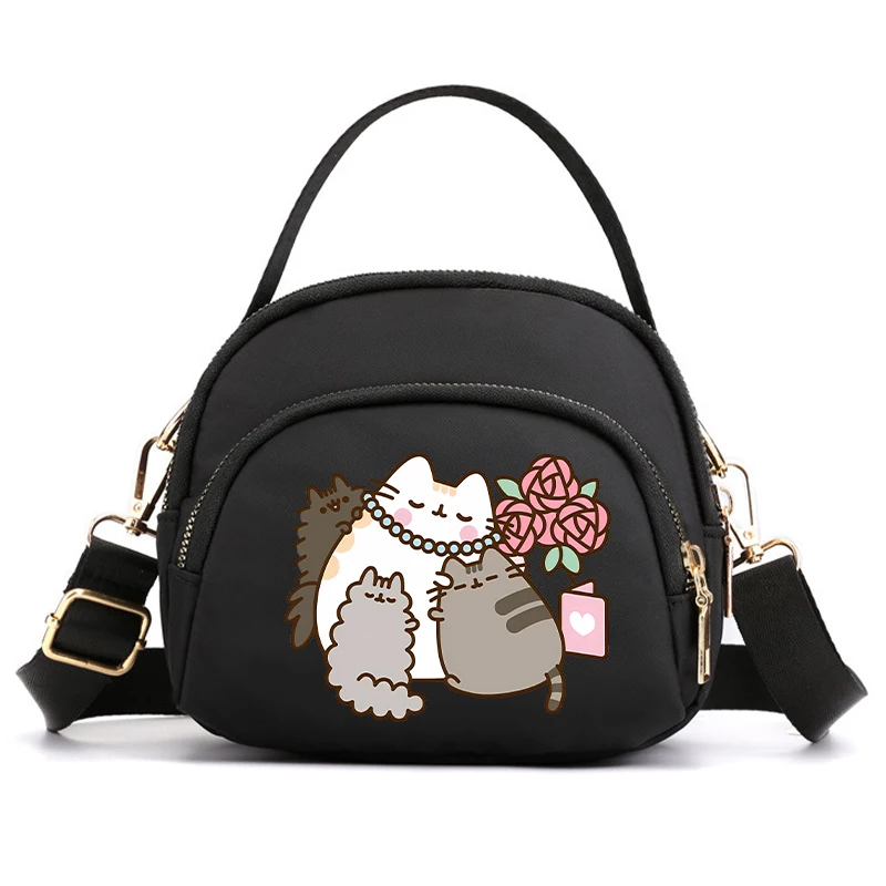 New Pusheen Crossbody Bags for Women Kawaii Cartoon Printed Bags Cute Girls Large Capacity Shopping Tote Bags Women Handbags