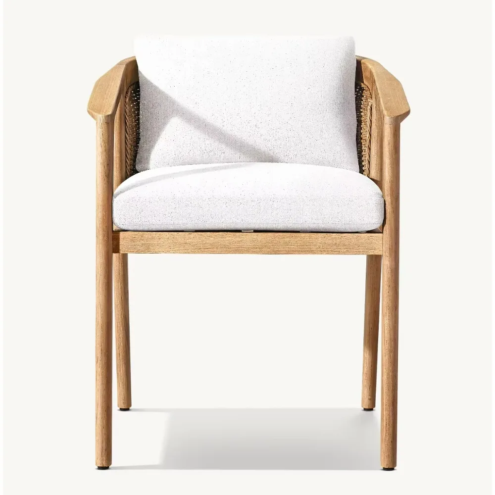 أطقم حديقة الفناء الخارجية من LUXORA كرسي بذراعين لتناول الطعام في منتجع الفندق، أثاث حديث فاخر، كرسي بذراعين لتناول الطعام