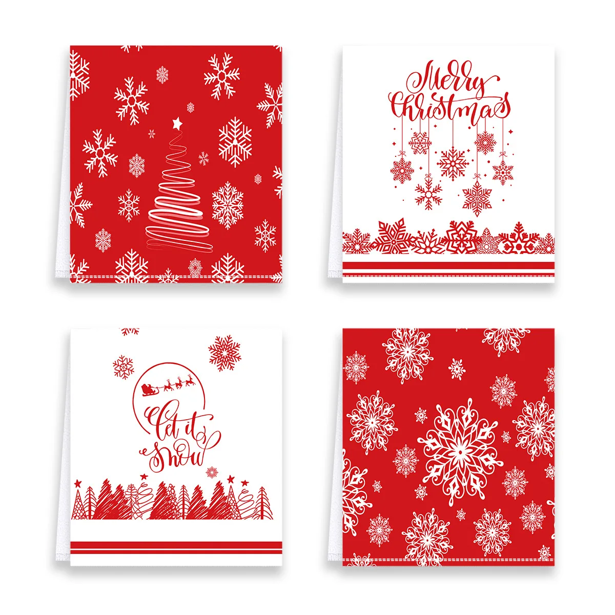 1PCS Christmas Kitchen Towels Absorbent Xmas Dish Towels Santa Claus Hand Towels for Home Holiday Housewarming 2024 Navidad Gift