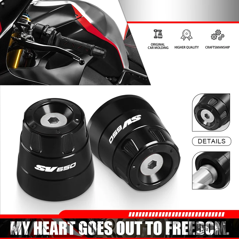 

For SV650 SV650X/S SV1000 SV1000S/X 22MM Universal Motorcycle Handle Bar End Handlebar Counterweight Grips Ends Cap Plug Sliders