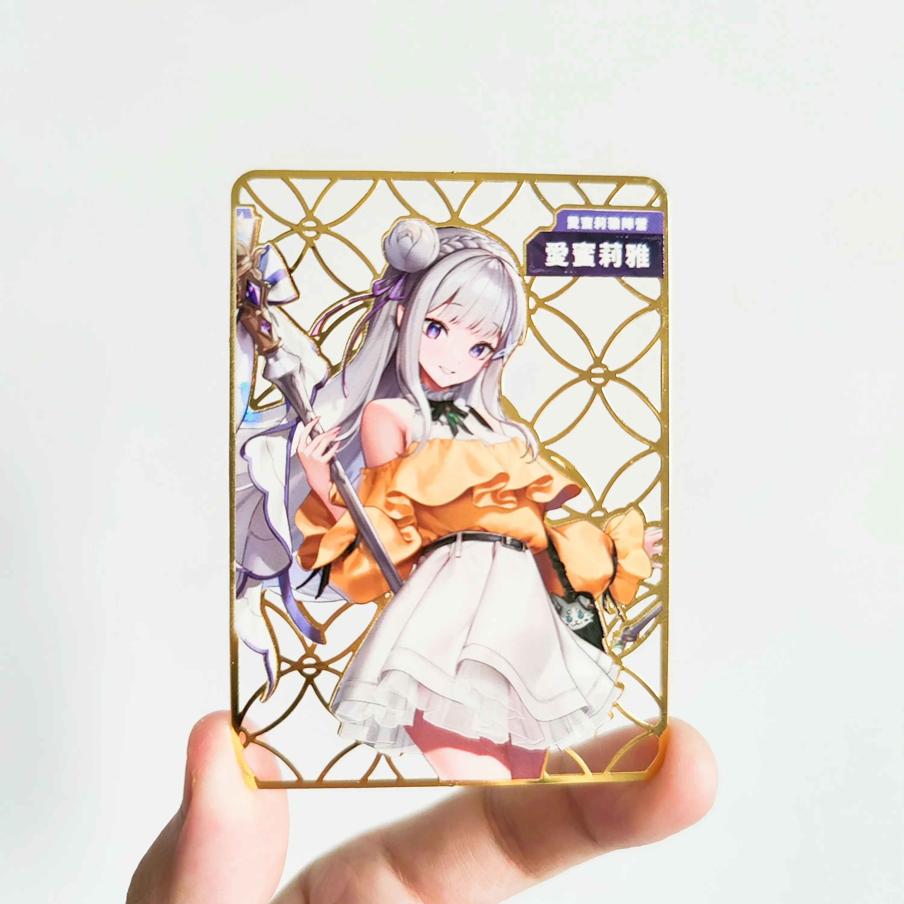 63X88Mm Diy Self Made Goddess Story Emilia Kawaii Metal Collection Card Ram Rem Anime Female Characters Cards Gift Toys