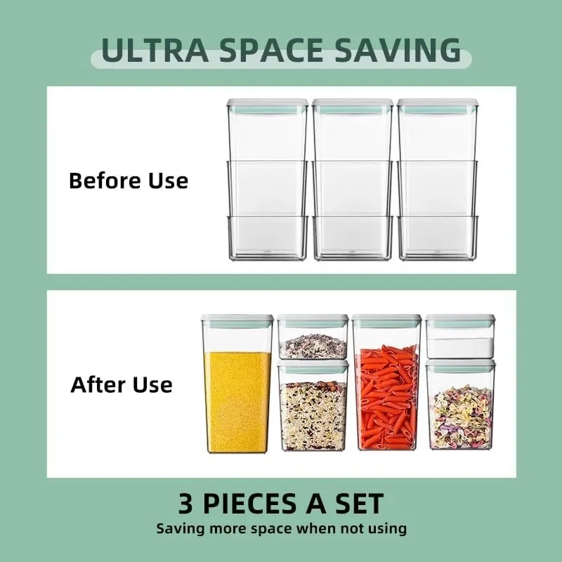 Airtight Food Storage Container Sets with Lids 6Pcs Pop Containers for Kitchen Pantry Organization BPA-Free Stackable