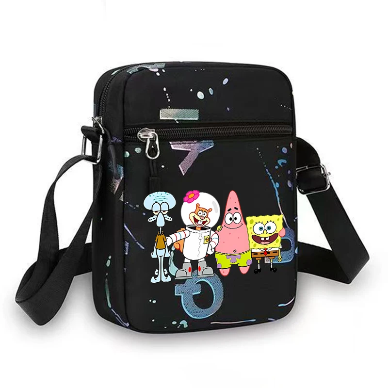 Cute SpongeBobs Shoulder Bag for Woman Girl Boys Movie Anime Cartoon Travel Back To School Crossbody Case Large Capacity Handbag view 3
