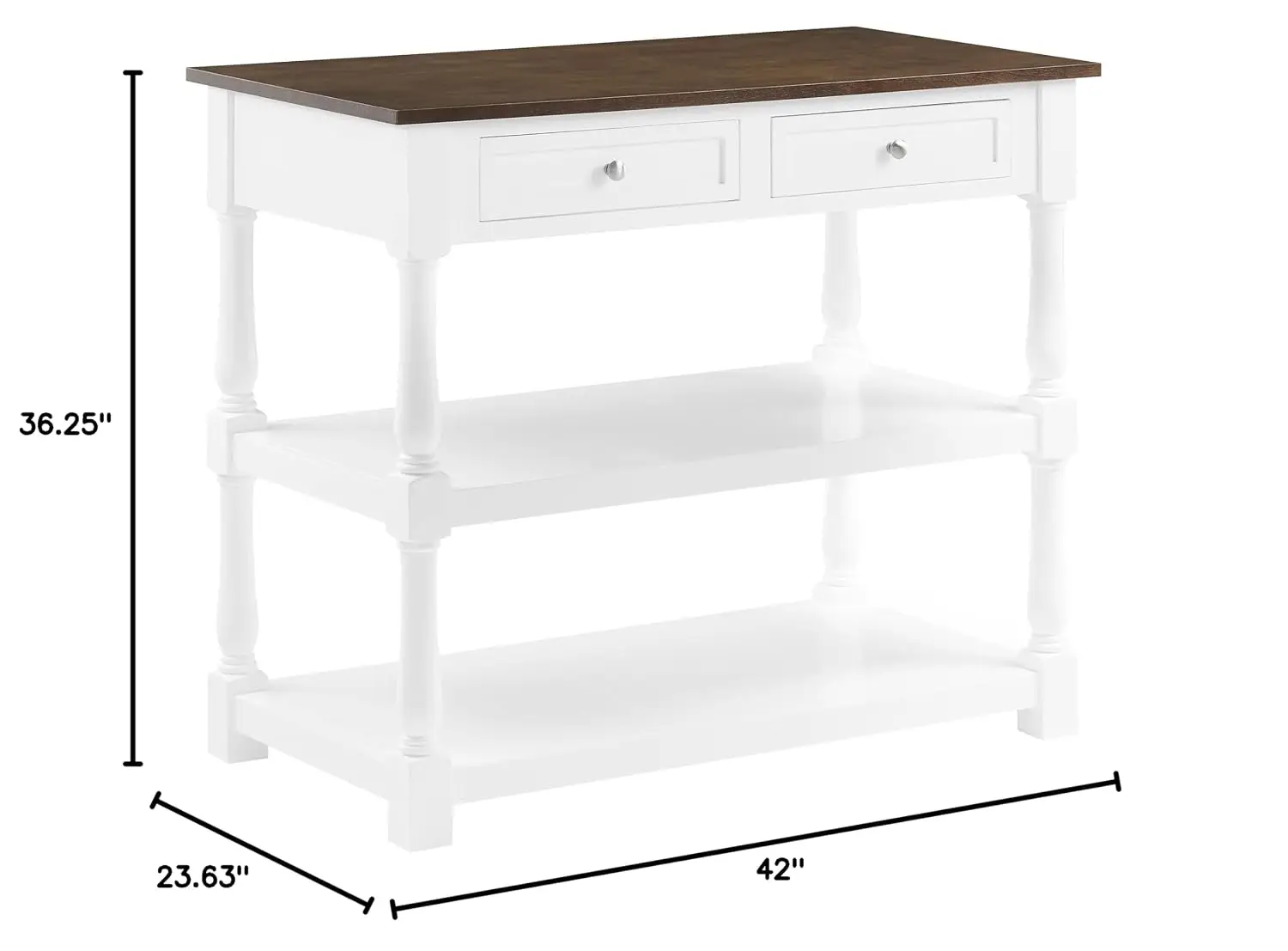 Kitchen Island with Storage Shelf & Wheels for Dining Room, 52 Inch, Customized