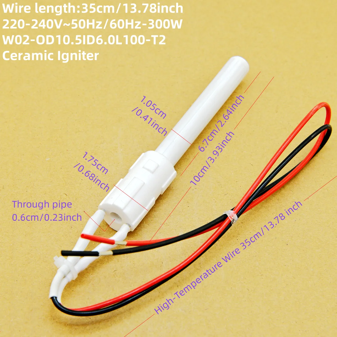 pellet igniter ceramic 220V 300W Quick ignition and high temperature resistance of wood particle furnace ignition rod