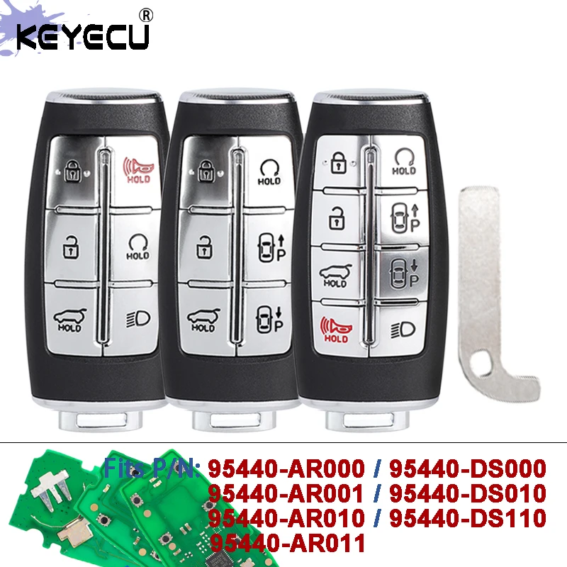 

KEYECU 95440-AR000/AR001/AR010/AR011/DS000/DS010/DS110 433 МГц дистанционный брелок без ключа для Hyundai Genesis GV70 2021-2025