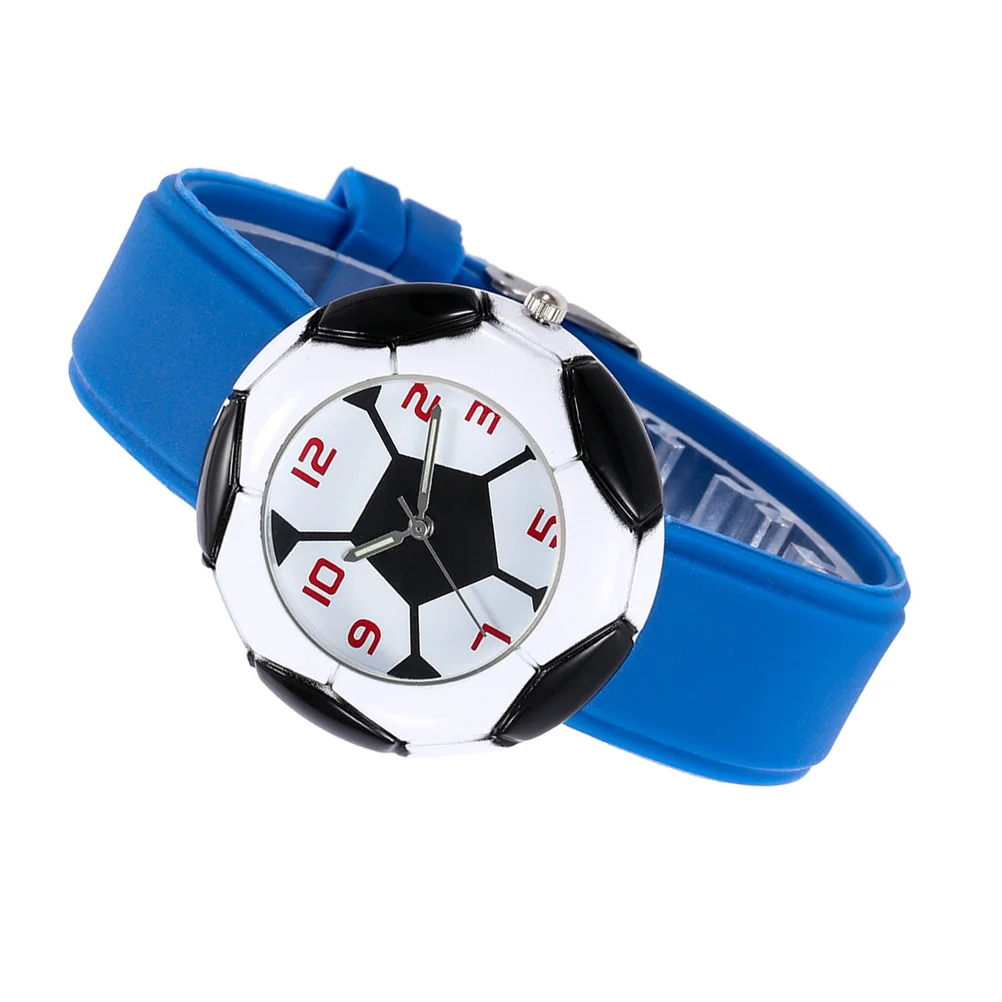 1Pcs Children Football Night Light Watch Quartz Silicon Wristband Comfortable Cartoon Design Birthday Gift Kids Cartoon Watch