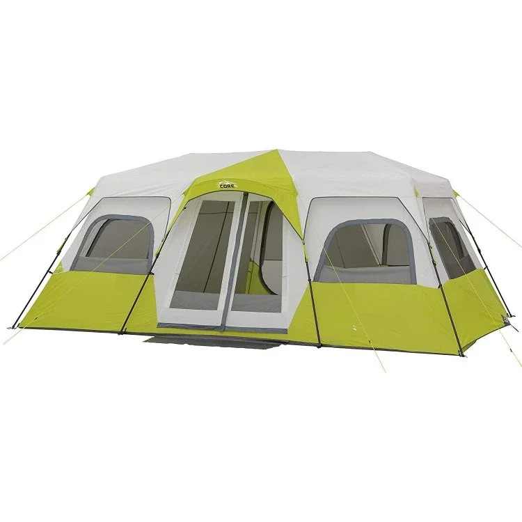 12 Person Instant Cabin Tent | 3 Room Huge Tent for Family with Storage Pockets for Camping Accessories | Portable Large Pop Up