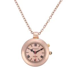 QINGQIAN Russian talking watch,Suitable for the elderly and visually impaired, rose gold pocket watch