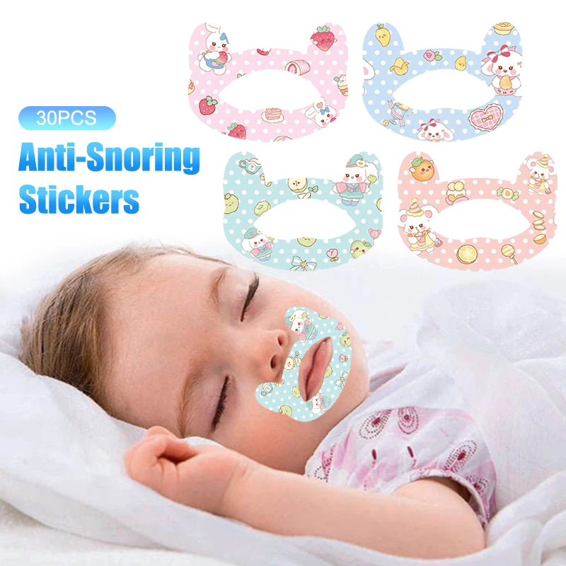 30pcs/Bag Anti-Snoring Sticker Baby Child Good Sleeping Closed-mouth Patch Breathing Correction Paster Orthosis Tape Mouth Strip