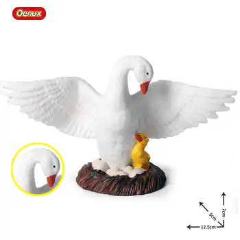 Oenux עופות דגם סימולציה אווז ברבור Gaggle ברווז להקת פעולה דמויות חיות משק צלמית מיניאטורי חינוך ילדים צעצוע 10 best sales ברבור הפלא - №7