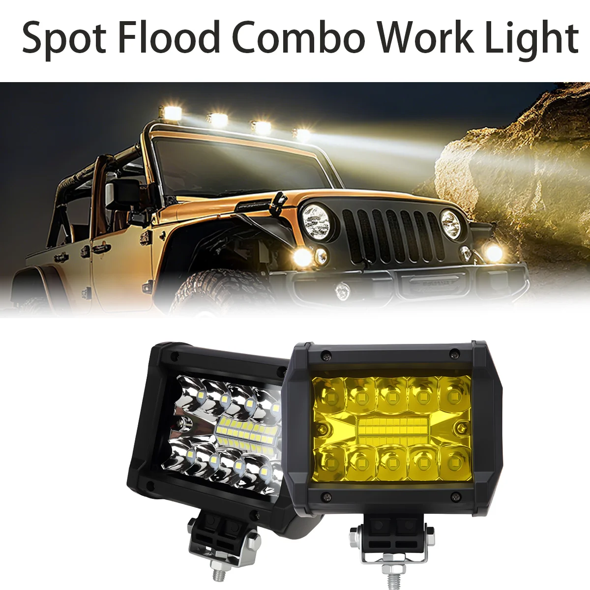 KEVANLY Super Bright 12v Offroad Spot Flood Combo Work Light LED Light Bar 6000K for Car SUV 4x4 Boat ATV Barra LED Headlights