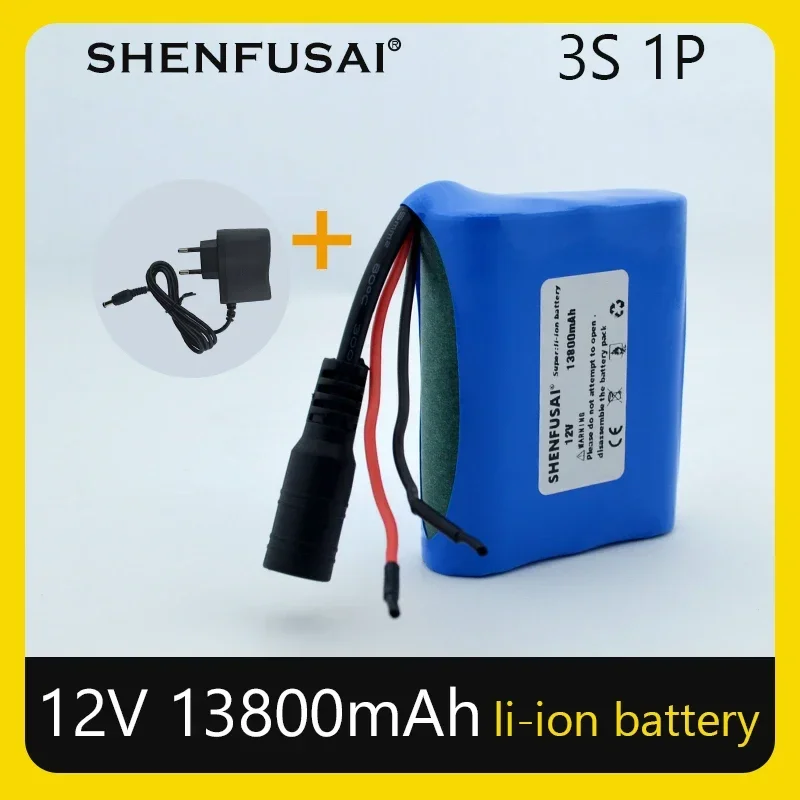 18650 battery 3S1P lithium battery 12v 13800mAh pack drone battery toy battery+charger