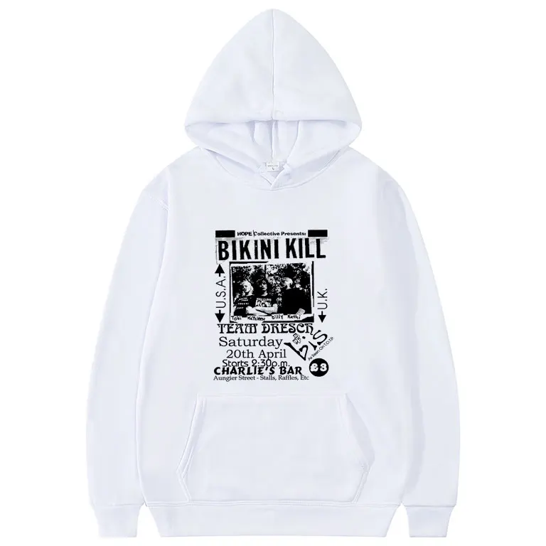 

Punk Rock Band Bikini Kill Print Hoodie Male Casual Oversized Hooded Tracksuit Men Women Vintage Fleece Cotton Pullover Hoodies