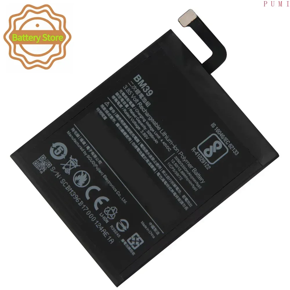 Phone Battery BM39 For Xiaomi 6 Mi6 MCE16 Replacement Battery High Quality Batteries With Tool Production in 2025 3350mAh