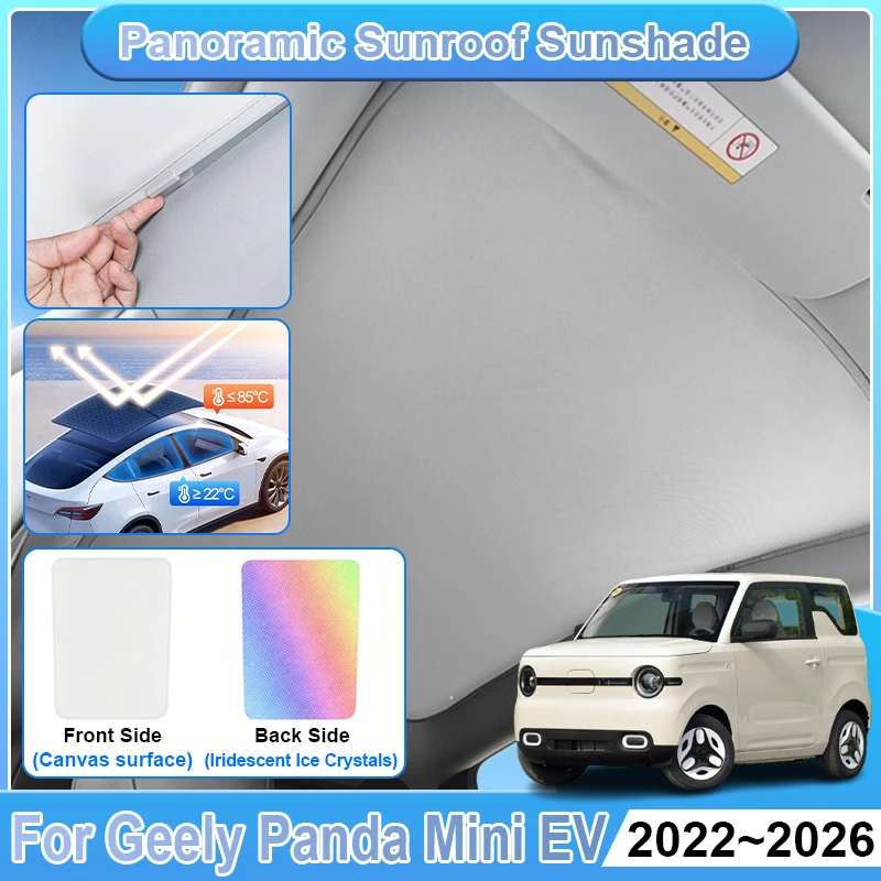 Car Sun Roof Shade For Geely Panda Mini EV Geometry M2 2025 2022~2026 Ice Crystals Sunroof Sunshades Skylight Covers Accessories