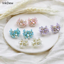 INKDEW Flower Earrings For Women Spring Colors Long Earrings Jewelry Fashion Gift boho EA141
