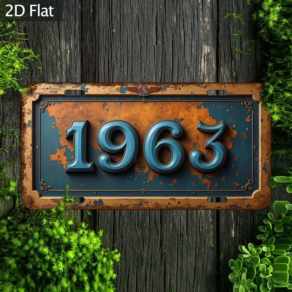2D Flat - Open : 2D Flat Item, 2D Flat (12*6 Inches / 30*15 Cm) Metal Ornament, Vintage Distressed Craftsmanship, Bar Scene D