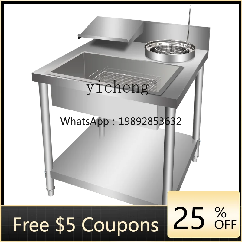 

Tqh Powder Wraping Stand Thickened Stainless Steel Fried Chicken Powder Wrapping Workbench Manual Wrapping Table