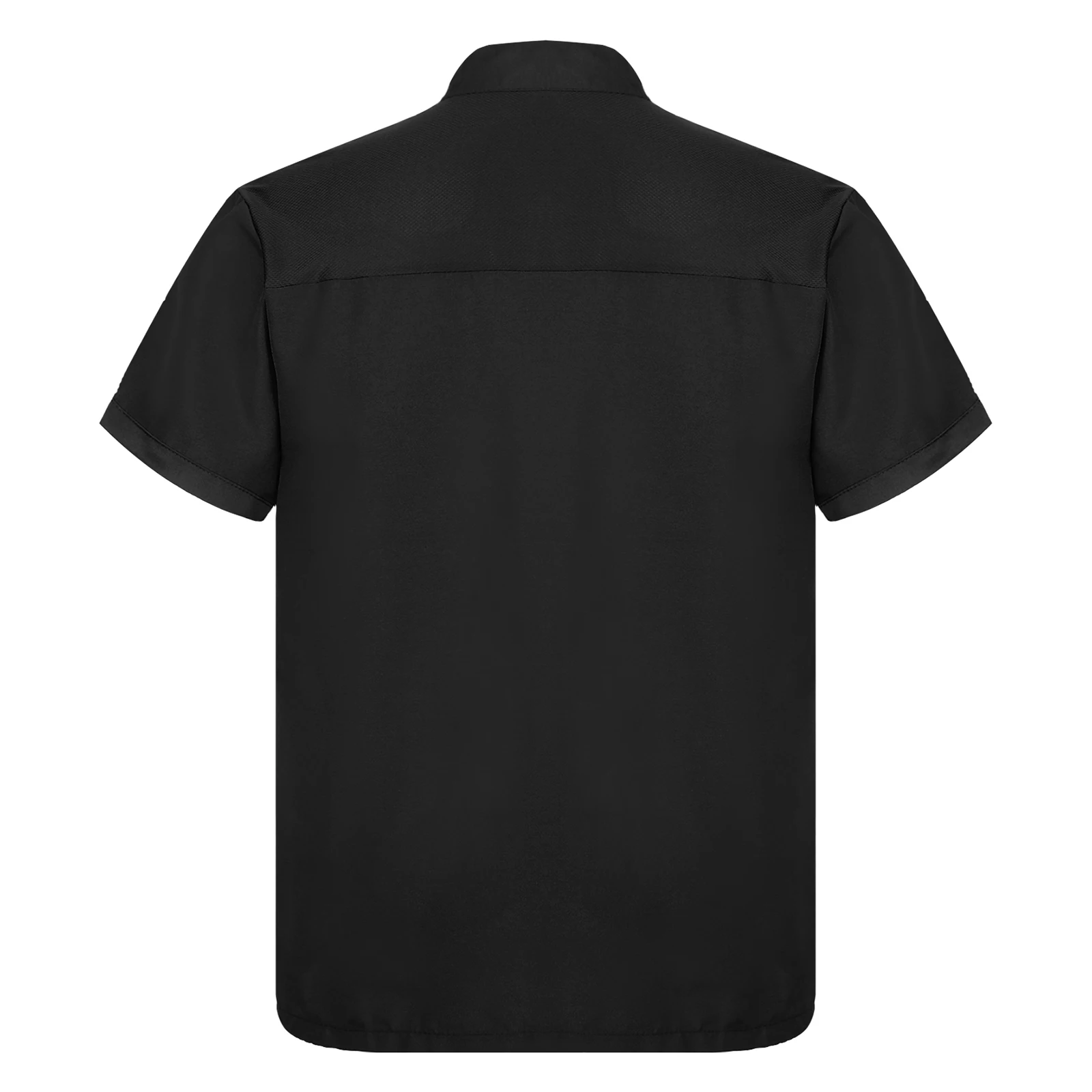 Adult Chef Coat Short Sleeve Chef Jacket Double-Breasted Chef Tops Uniform for Bakery Kitchen Restaurant Workwear