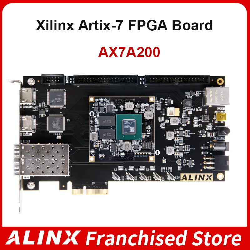 Placa de desenvolvimento, alinx, ax7a200, xilx argolas, xc7a200t, fpga, a7, soms, xc7a, 200t, sfp, pcie