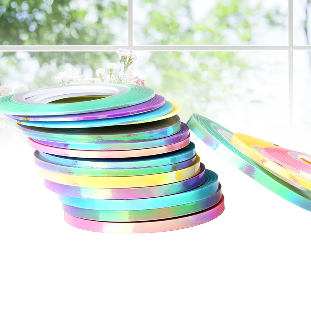 

18 Rolls Gold Silver Nail Art Tape 1Mm 2Mm 3Mm Mixed Adhesive Shining Line for Manicure Pedicure DIY Decorative