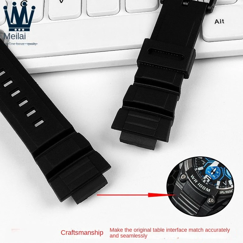 For Casio MCW-100H MCW-100 110H/W-S220/HDDS100 Outdoor Sports Resin Silicone Bracelet 16mm Black Blue Watch Strap Accessories