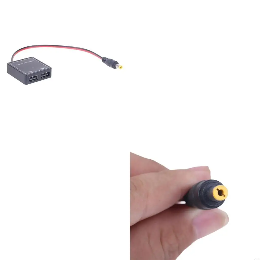 6V-30V to 5V3A Car Fast DC5521 to Two USB Power Adapter Car USB for 12V Solar Panel Vehicles Motorcycles 77JC