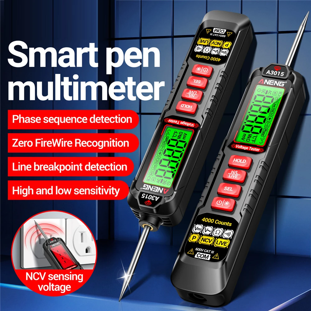 A3015/3016 Car Digital Multimeter Voltage Detector Pen Car Fault Maintenance Circuit Tester Digital Car Probe Test Pen Tools