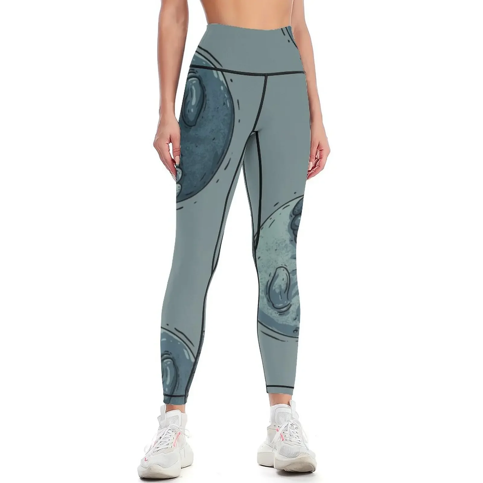 

Manatee Yin and Yang | Dugong | Manatee County Leggings Women's sports Leginsy push up sport set high waist Womens Leggings