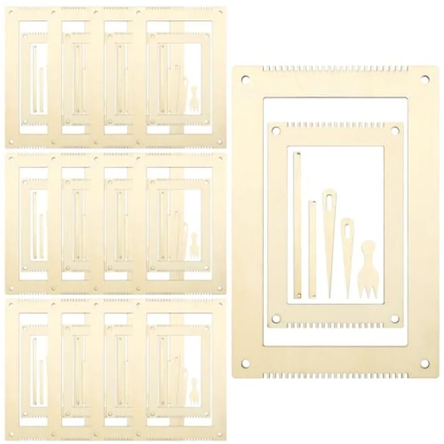 

Набор для ткачества для начинающих: деревянный ткацкий станок с иглами и инструментами, 5.3 x 7.8'' и 7.9 x 11.8'', для создания настенных украшений своими руками