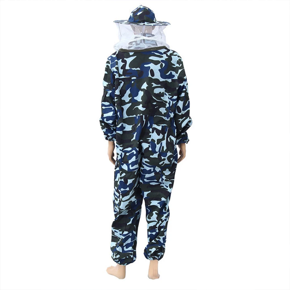 Professional Full Body Beekeeper With Veil Hood Hat Zipper Protective Clothing Ventilated Home Beginner Safety Beekeeping Suit