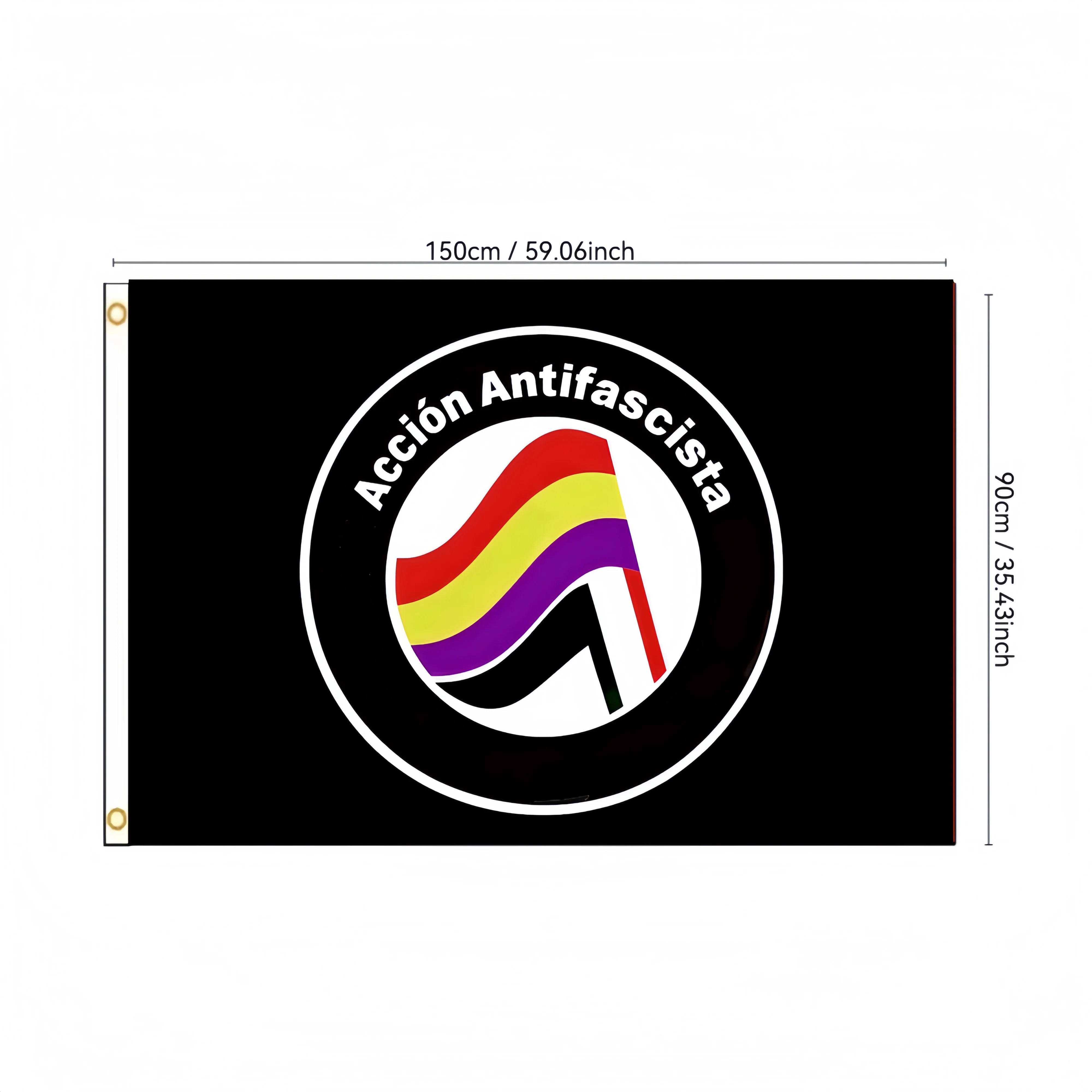 

Spanish Flag 3x5ft 2x3ft, Antifa Action Bandera Republic Polyester, Large Outdoor Indoor Banner for Garden Events Decoration
