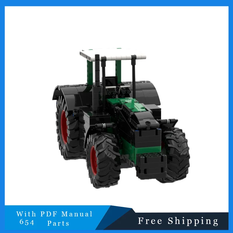 

654 шт., черные крутые модели тракторов, строительные блоки MOC, городская строительная техника, кирпич, развивающие игрушки для мальчиков, подарок