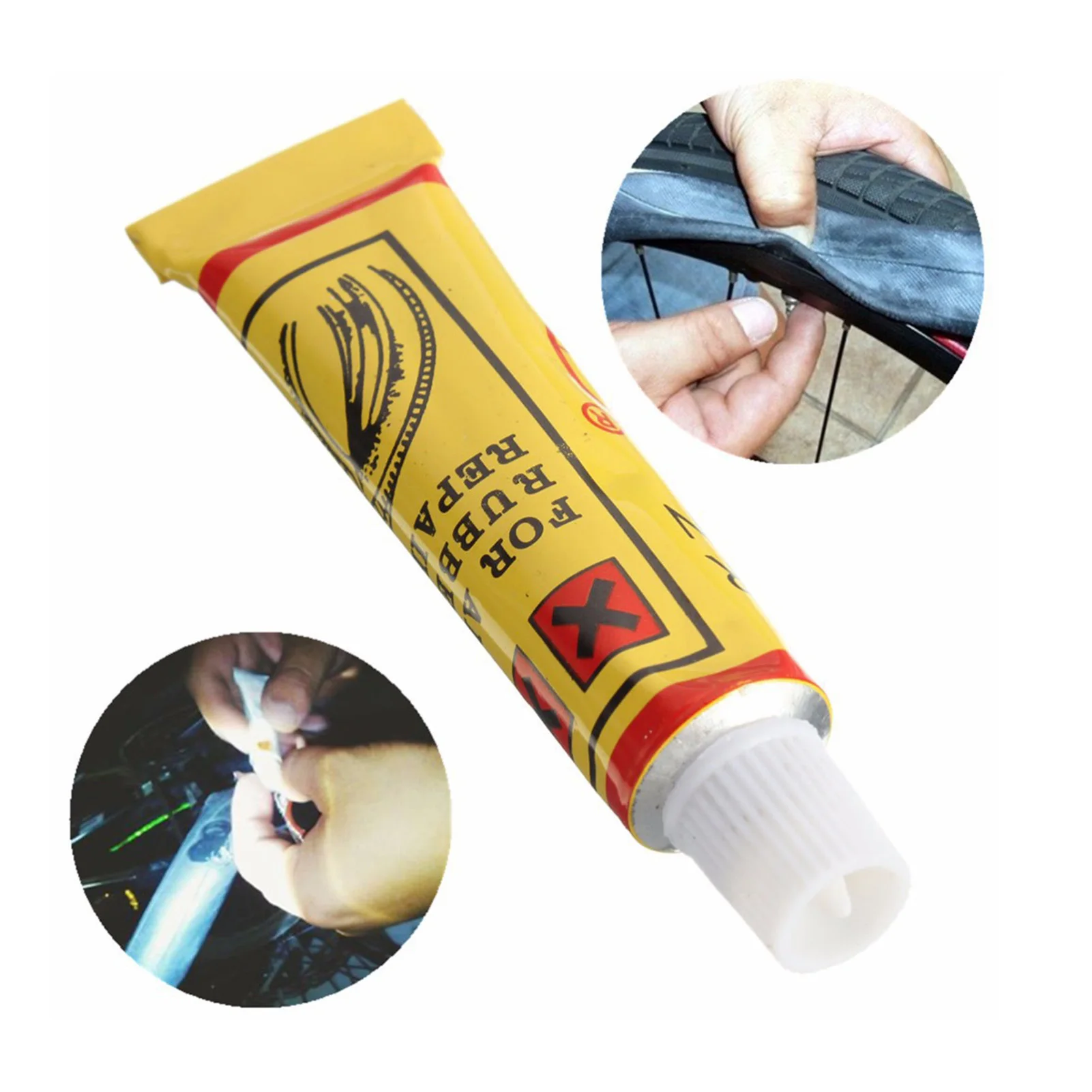 1Pcs Cement Rubber Inner Tube Repair Puncture Cold Patch Solution Kit Adhesive Glue Bike Glue Bicycle Repair Tool Yellow/green